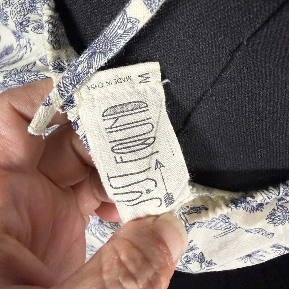 Just Found Blue & White Toile Cottagecore Prairie Dress Open Back Midi, size M - Picture 10 of 15